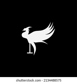 Vector illustration silhouette of a peacock