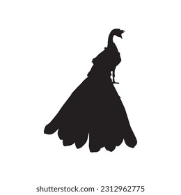 Vector illustration of a silhouette of a peacock