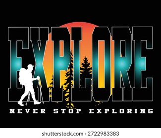 Ilustração vetorial da silhueta de pessoas explorando
