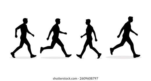 vector illustration silhouette of people walking