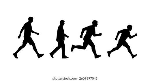 vector illustration silhouette of people walking