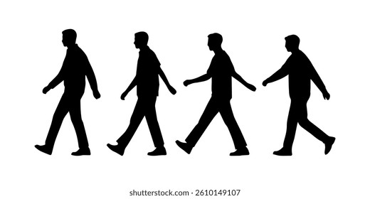 vector illustration silhouette of people walking