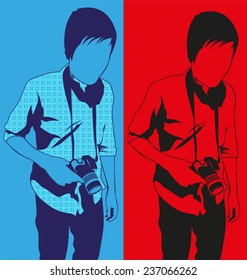 Vector illustration of silhouette photographer 