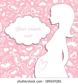 Vector illustration of Silhouette pregnant woman