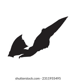 vector illustration of silhouette of prehistoric creature tapejara isolated on white background