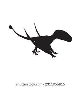 vector illustration of silhouette of prehistoric creature dimorphodon isolated on white background