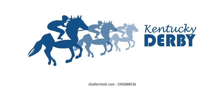 Vector Illustration of Silhouette of racing horse. Logo. Design icons. Equestrian sport. Jockey riding jumping horse. Poster. Sport. 