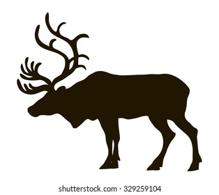 Vector Illustration Silhouette Reindeer Stock Vector (Royalty Free ...