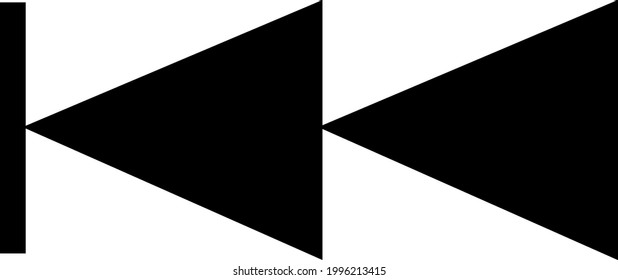 Vector illustration of silhouette or rewind icon