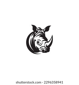 Vector illustration of a silhouette of a rhino 