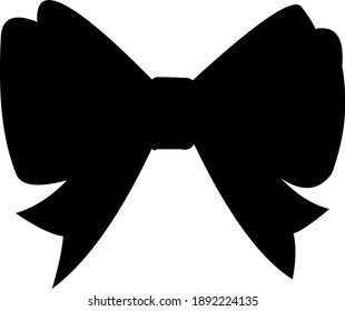 Vector illustration of the silhouette of a ribbon