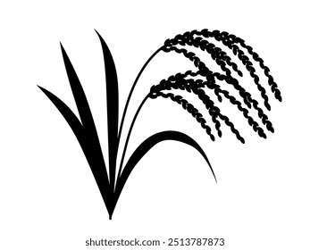 Ilustração vetorial de uma silhueta de arroz