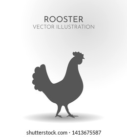 Vector illustration. Silhouette of rooster