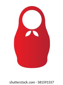 Vector illustration of a silhouette Russian doll