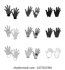 Vector illustration of silhouette and safety icon. Set of silhouette and comfort stock vector illustration.