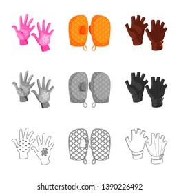 Vector illustration of silhouette and safety icon. Collection of silhouette and comfort vector icon for stock.