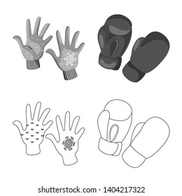 Vector illustration of silhouette and safety icon. Set of silhouette and comfort stock vector illustration.