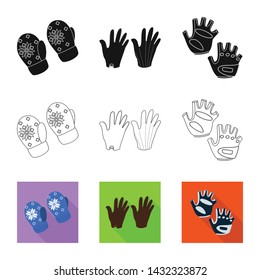 Vector illustration of silhouette and safety icon. Set of silhouette and comfort stock vector illustration.