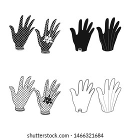 Vector illustration of silhouette and safety icon. Set of silhouette and comfort stock symbol for web.