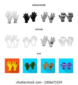 Vector illustration of silhouette and safety logo. Collection of silhouette and comfort stock symbol for web.