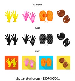 Vector illustration of silhouette and safety logo. Set of silhouette and comfort stock symbol for web.