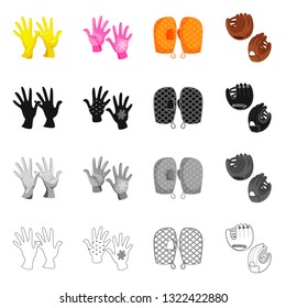 Vector illustration of silhouette and safety logo. Collection of silhouette and comfort stock vector illustration.