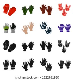 Vector illustration of silhouette and safety logo. Collection of silhouette and comfort vector icon for stock.