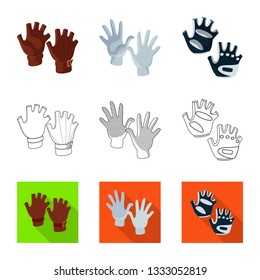 Vector illustration of silhouette and safety logo. Collection of silhouette and comfort stock symbol for web.