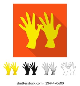 Vector illustration of silhouette and safety logo. Set of silhouette and comfort stock vector illustration.