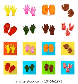 Vector illustration of silhouette and safety logo. Set of silhouette and comfort stock symbol for web.