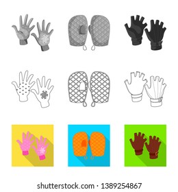 Vector illustration of silhouette and safety logo. Set of silhouette and comfort vector icon for stock.