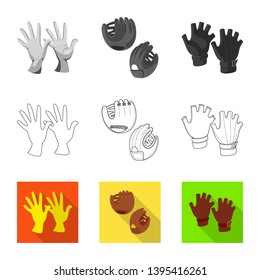 Vector illustration of silhouette and safety logo. Collection of silhouette and comfort vector icon for stock.