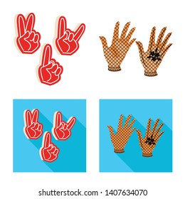 Vector illustration of silhouette and safety logo. Set of silhouette and comfort vector icon for stock.