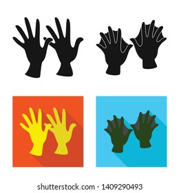 Vector illustration of silhouette and safety logo. Collection of silhouette and comfort stock vector illustration.