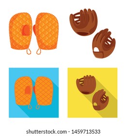 Vector illustration of silhouette and safety logo. Set of silhouette and comfort vector icon for stock.