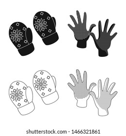 Vector illustration of silhouette and safety logo. Collection of silhouette and comfort stock vector illustration.