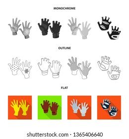 Vector illustration of silhouette and safety sign. Set of silhouette and comfort vector icon for stock.