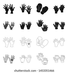 Vector illustration of silhouette and safety sign. Collection of silhouette and comfort stock symbol for web.