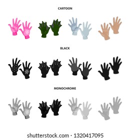 Vector illustration of silhouette and safety symbol. Set of silhouette and comfort stock symbol for web.