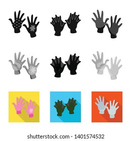 Vector illustration of silhouette and safety symbol. Collection of silhouette and comfort stock symbol for web.