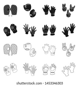 Vector illustration of silhouette and safety symbol. Set of silhouette and comfort stock symbol for web.