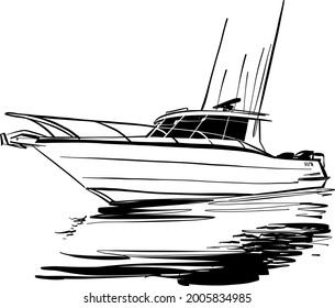 the vector illustration of the silhouette of a sailboat