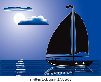 211 Sailboat Moonlight Stock Vectors, Images & Vector Art 