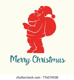 Vector Illustration of a silhouette of Santa.