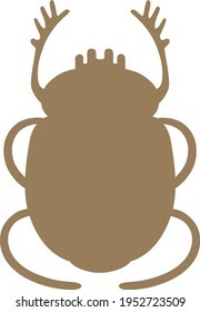 Vector illustration of a silhouette of a scarab