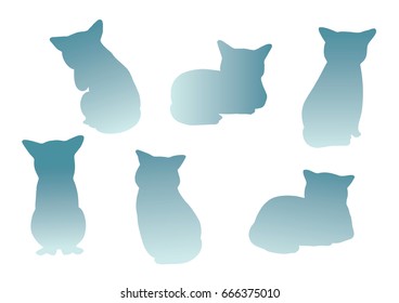 Vector illustration silhouette shape of cat.