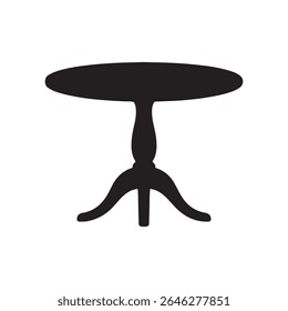 Silueta de Ilustración vectorial de una mesa redonda simple