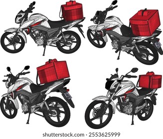 vector illustration silhouette sketch design of a male motorbike for delivery of goods