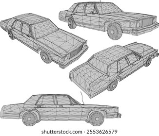 vector illustration silhouette sketch design classic old car combi vintage ethnic europe