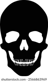 Vector illustration of silhouette of skull.